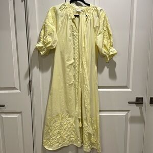 Julia Amory coatue caftan midi dress, yellow, size M